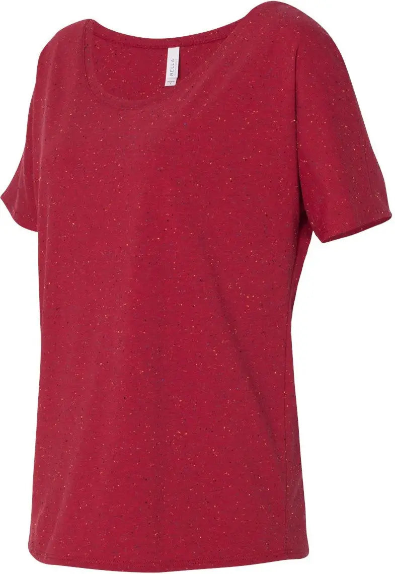 Bella + Canvas 8816 Women’s Slouchy Tee - Red Speckled - s
