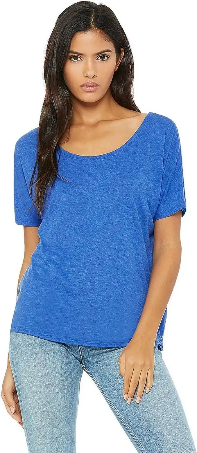 Bella + Canvas 8816 Women’s Slouchy Tee - True Royal Triblend