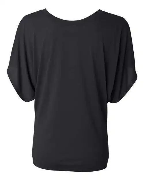 Bella + Canvas 8821 Womens Flowy Draped Dolman Tee - Black