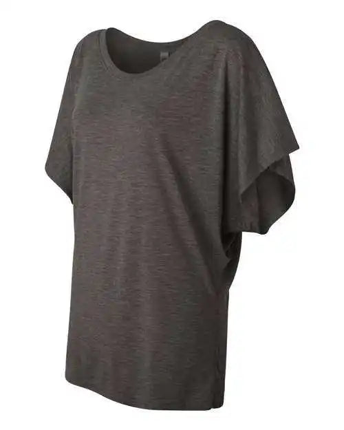 Bella + Canvas 8821 Womens Flowy Draped Dolman Tee Dark Grey Heather