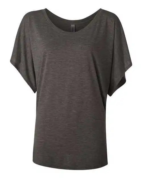 Bella + Canvas 8821 Womens Flowy Draped Dolman Tee Dark Grey Heather