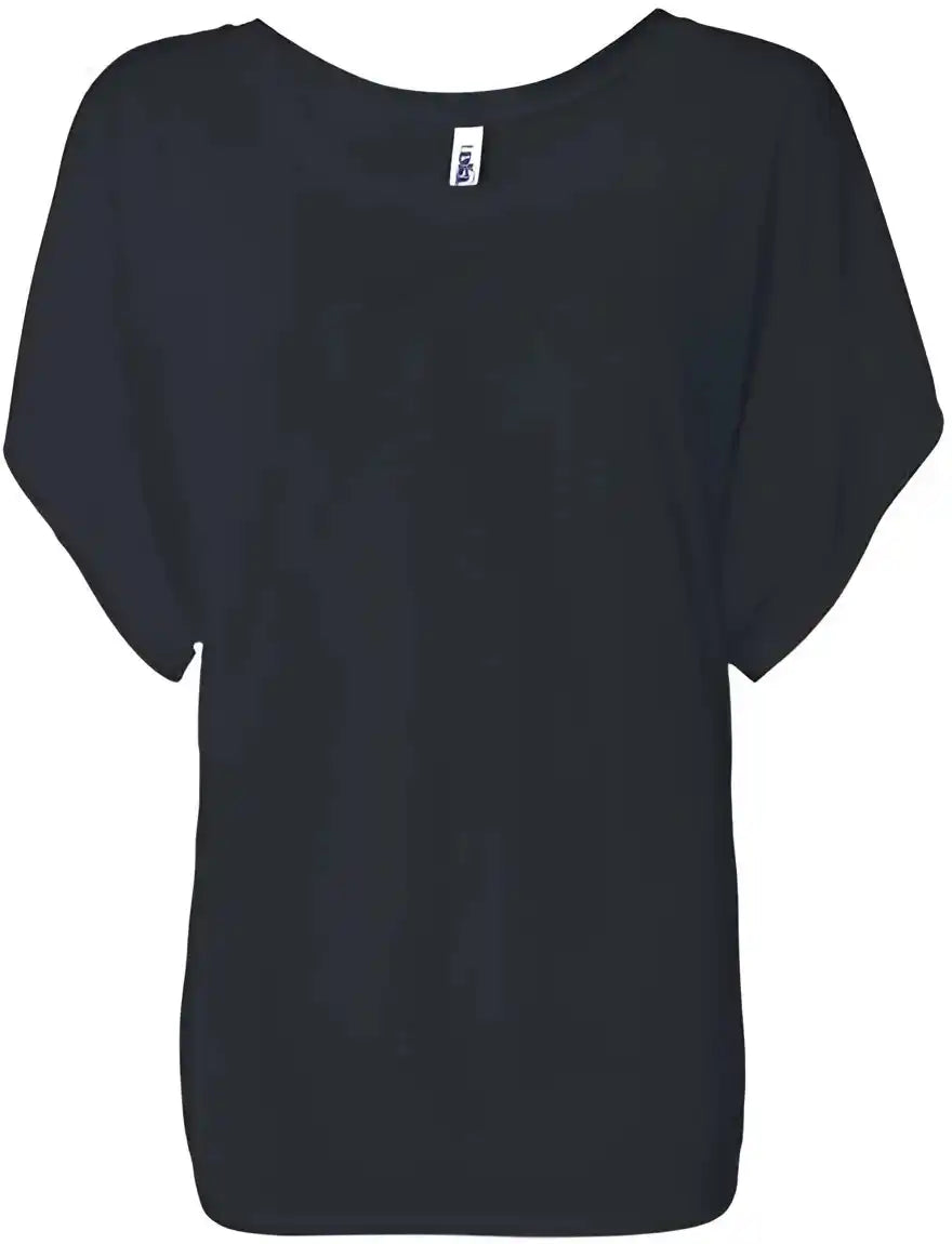 Bella + Canvas 8821 Womens Flowy Draped Dolman Tee Midnight