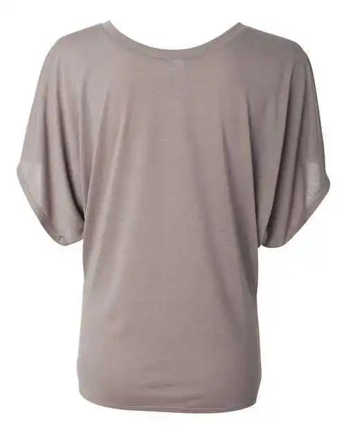 Bella + Canvas 8821 Womens Flowy Draped Dolman Tee Pebble Brown