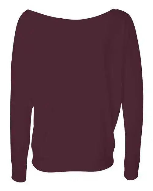 Bella + Canvas 8850 Womens Flowy off Shoulder Long Sleeve Tee - Maroon