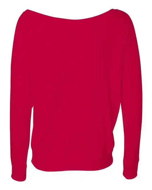 Bella + Canvas 8850 Womens Flowy off Shoulder Long Sleeve Tee - Red