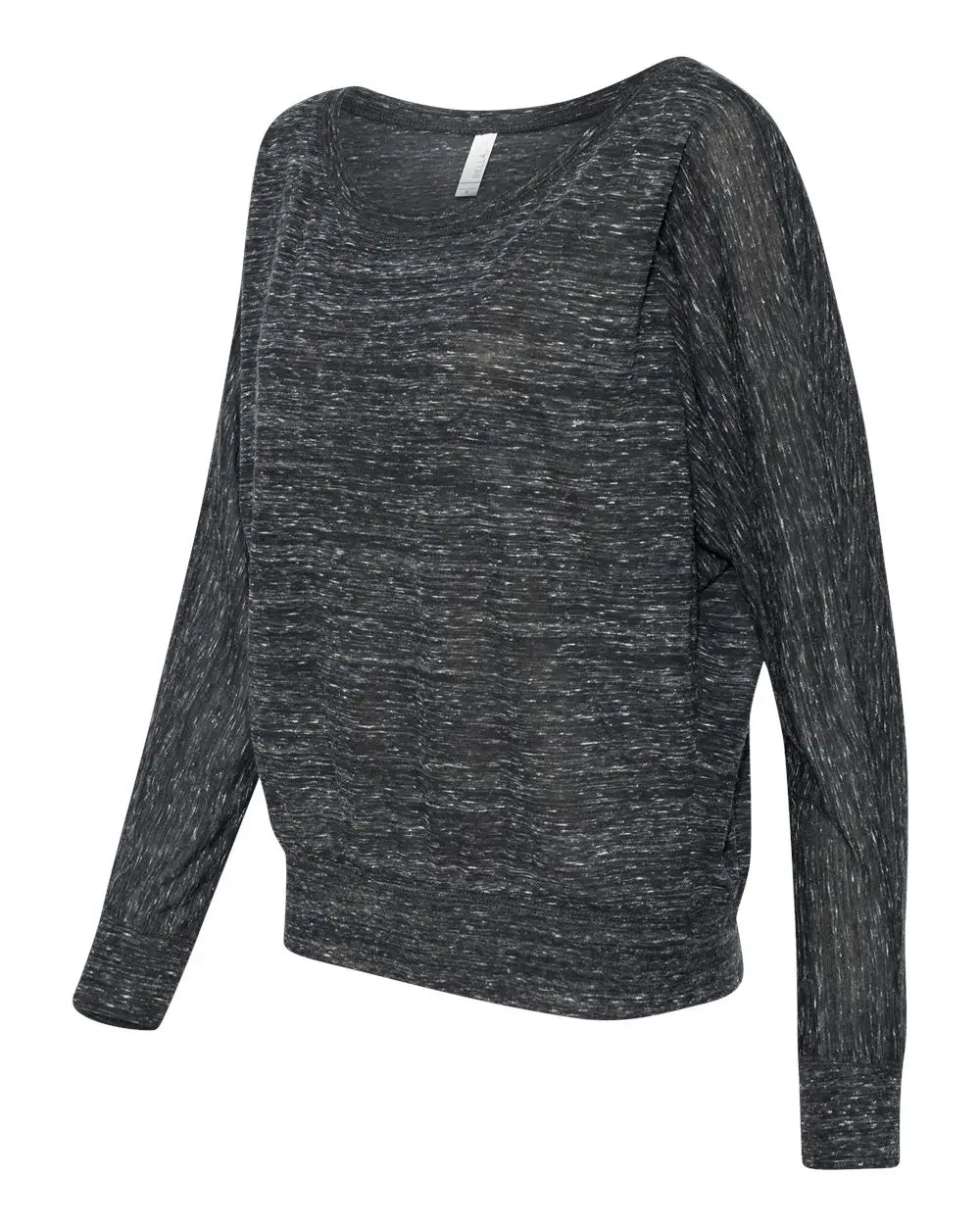 Bella + Canvas 8850b Women’s Flowy off Shoulder Long Sleeve Tee - 8850 - Black Marble - Ladies s