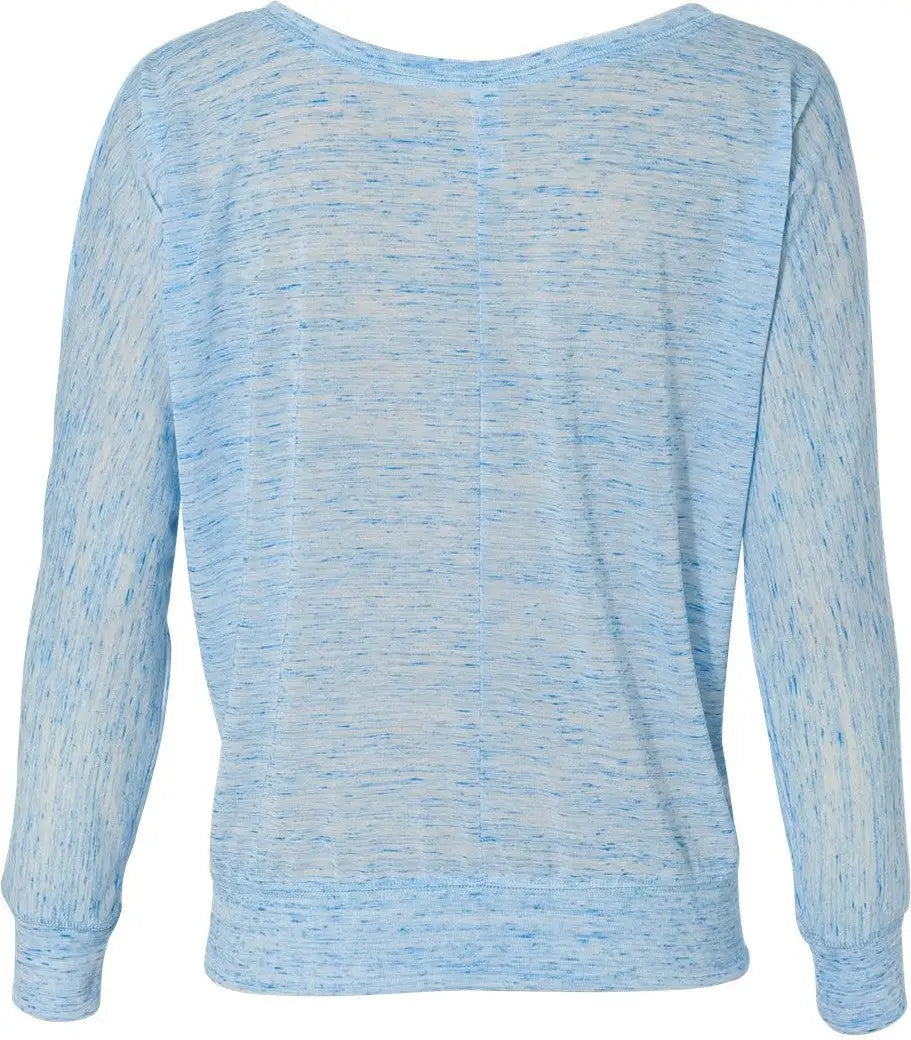 Bella + Canvas 8850b Women’s Flowy off Shoulder Long Sleeve Tee - 8850 - Blue Marble