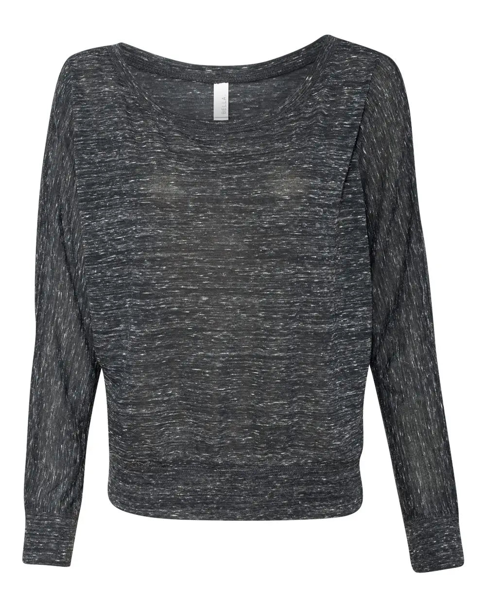 Bella + Canvas 8850b Women’s Flowy off Shoulder Long Sleeve Tee - 8850 - Black Marble - Ladies s