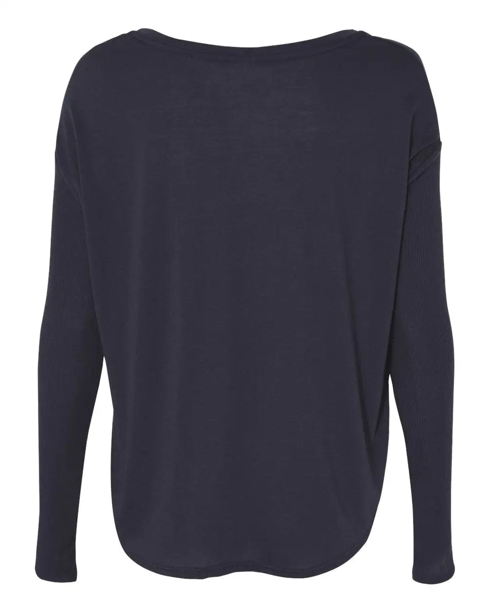 Bella + Canvas 8852 Women’s Flowy 2x1 Ribbed Long Sleeve Tee - Midnight