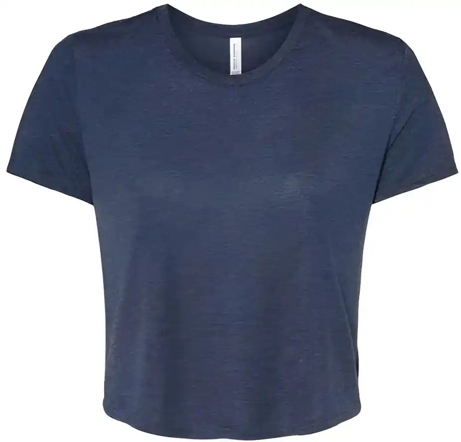 Bella + Canvas 8882 Womens Flowy Cropped Tee Heather Navy