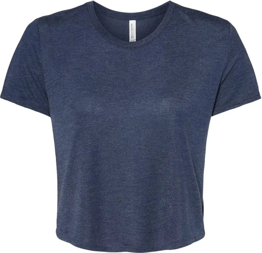 Bella + Canvas 8882b Women’s Flowy Crop Tee - 8882 - Heather Navy - Ladies s