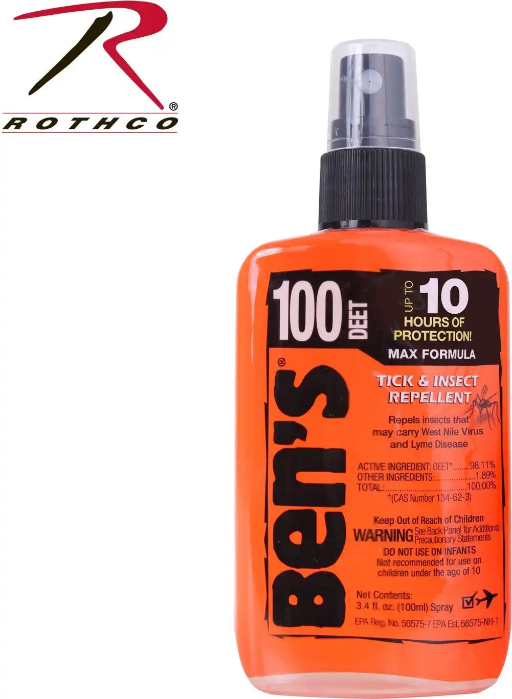 Ben’s 100 Max Deet Insect Repellent Spray Pump - 3.4 Oz