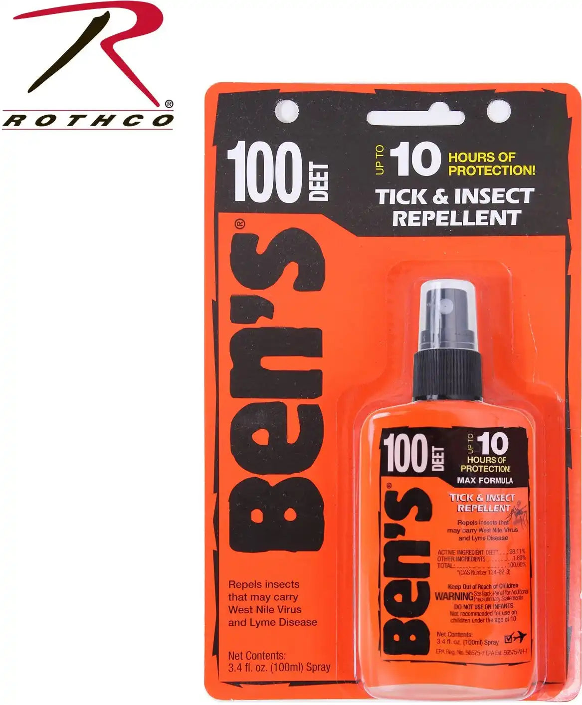 Ben’s 100 Max Deet Insect Repellent Spray Pump - 3.4 Oz