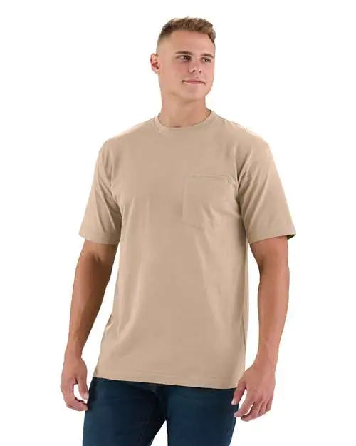 Berne Apparel Bsm16 Heavyweight Pocket T-shirt - Desert