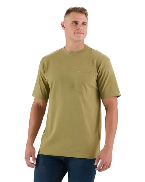 Berne Apparel Bsm16 Heavyweight Pocket T-shirt - Light Olive