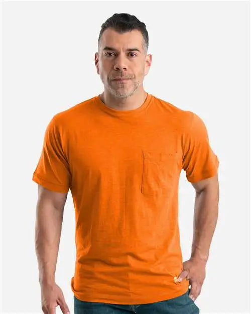 Berne Apparel Bsm38 Lightweight Performance Pocket T-shirt - Orange - Adult s