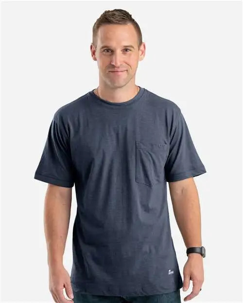 Berne Apparel Bsm38 Lightweight Performance Pocket T-shirt - Space Blue - Adult s
