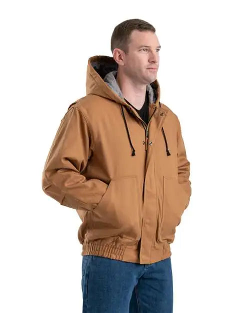 Berne Apparel Frhj01t Tall Flame-resistant Hooded Jacket - Brown Duck - Adult Lt