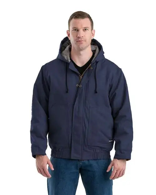 Berne Apparel Frhj01t Tall Flame-resistant Hooded Jacket - Navy