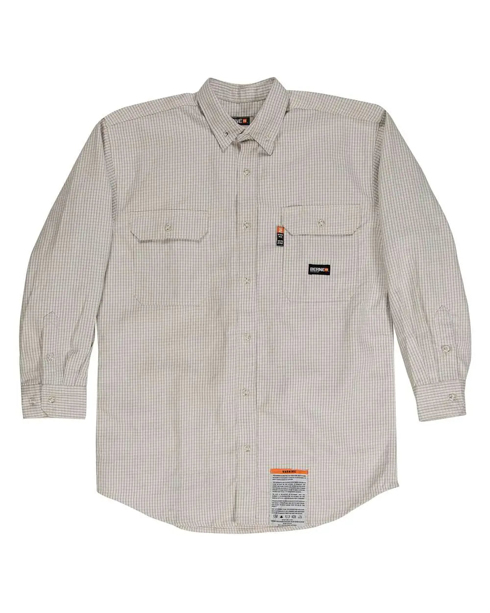 Berne Apparel Frsh21 Flame-resistant Down Plaid Work Shirt - Khaki - Adult s