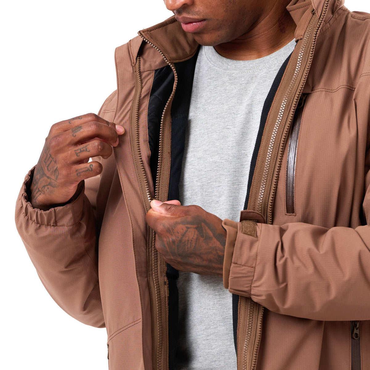 Berne Apparel Hj222 Men’s Jobsite 3-in-1 System Jacket - Driftwood