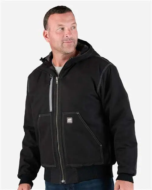 Berne Apparel Hj61 Modern Hooded Jacket - Black - Adult s