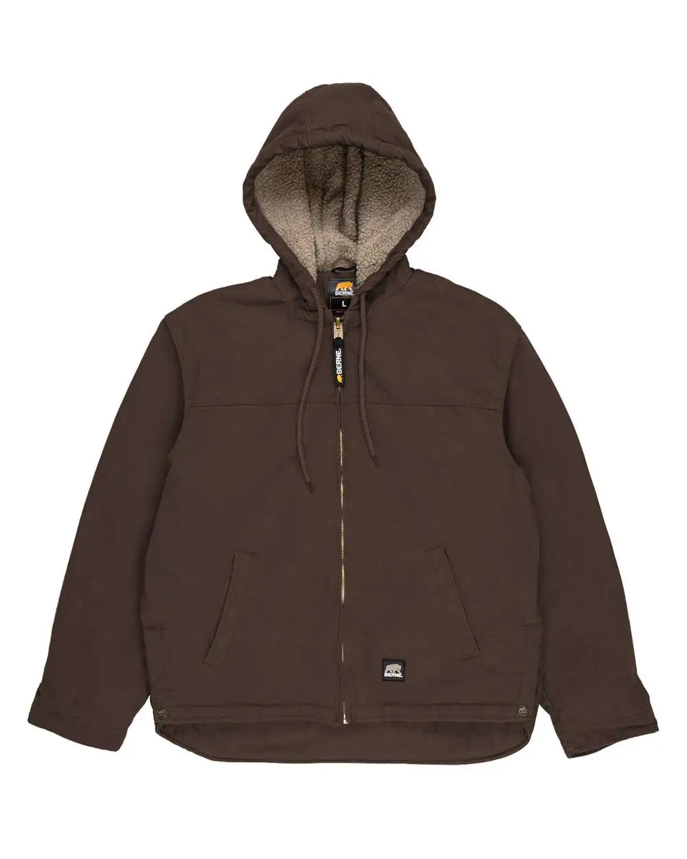 Berne Apparel Hj626 Heartland Washed Duck Hooded Work Coat - Bark