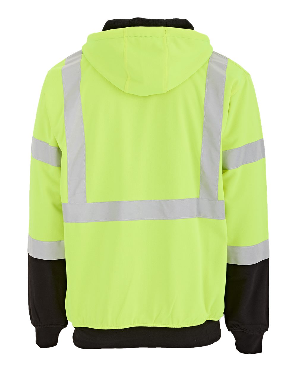 Berne Apparel Hvf023t Men’s Tall Hi-vis Class 3 Color Block Full-zip Hooded Sweatshirt