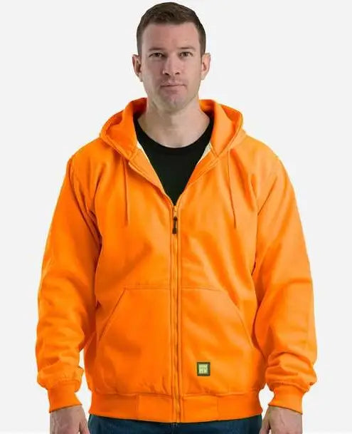 Berne Apparel Hvf101 Heritage Thermal-lined Full-zip Hooded Sweatshirt - Orange - Adult s