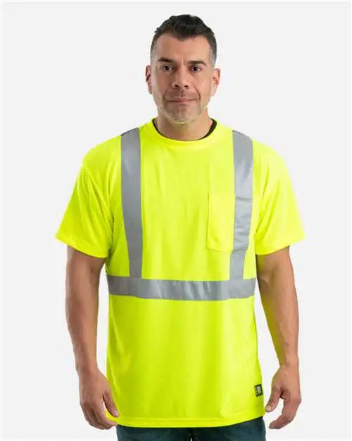Berne Apparel Hvk012 Hi-vis Class 2 Performance Pocket T-shirt