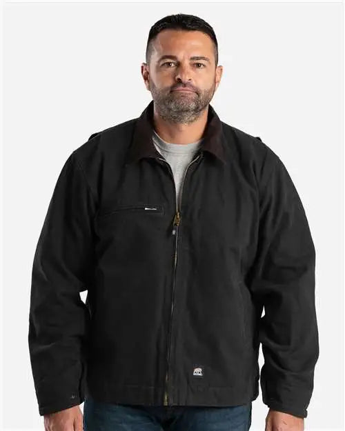 Berne Apparel J374 Highland Washed Gasoline Jacket - Black - Adult s