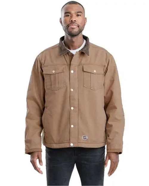 Berne Apparel J58t Tall Vintage Washed Sherpa-lined Work Jacket - Driftwood - Lt