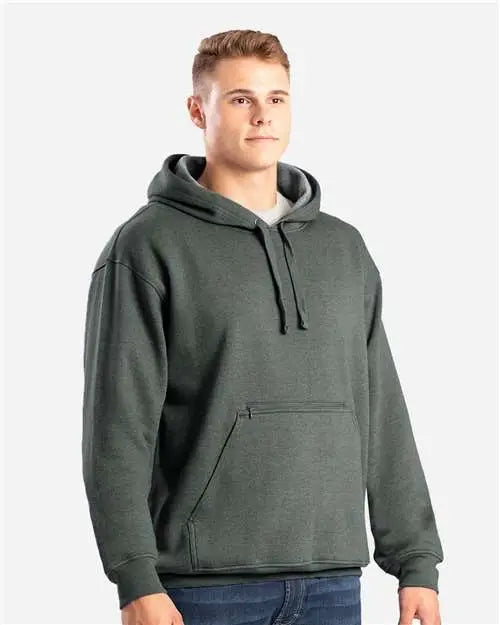 Berne Apparel Sp418 Heritage Zippered Pocket Hooded Pullover Sweatshirt - Graphite - Adult m