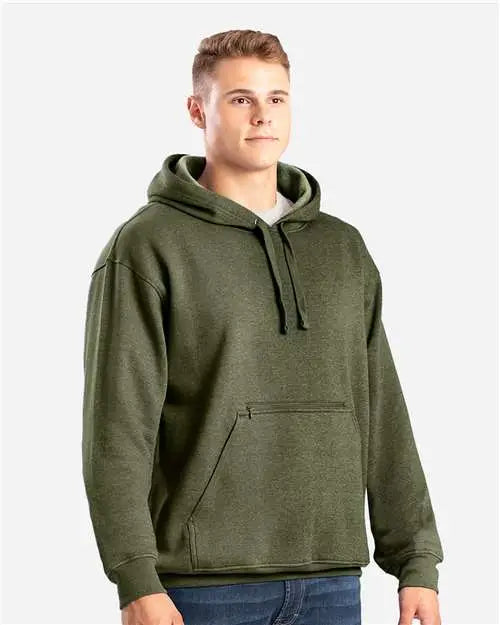 Berne Apparel Sp418 Heritage Zippered Pocket Hooded Pullover Sweatshirt - Cedar Green - Adult s