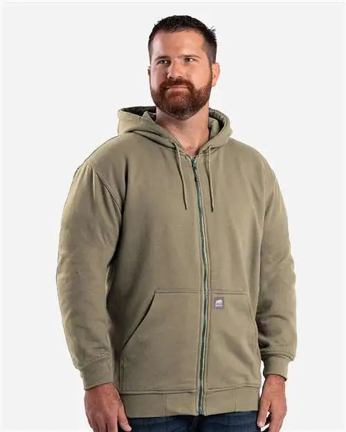 Berne Apparel Sz101t Tall Heritage Thermal-lined Full-zip Hooded Sweatshirt - Alpine Green - Adult 5xl