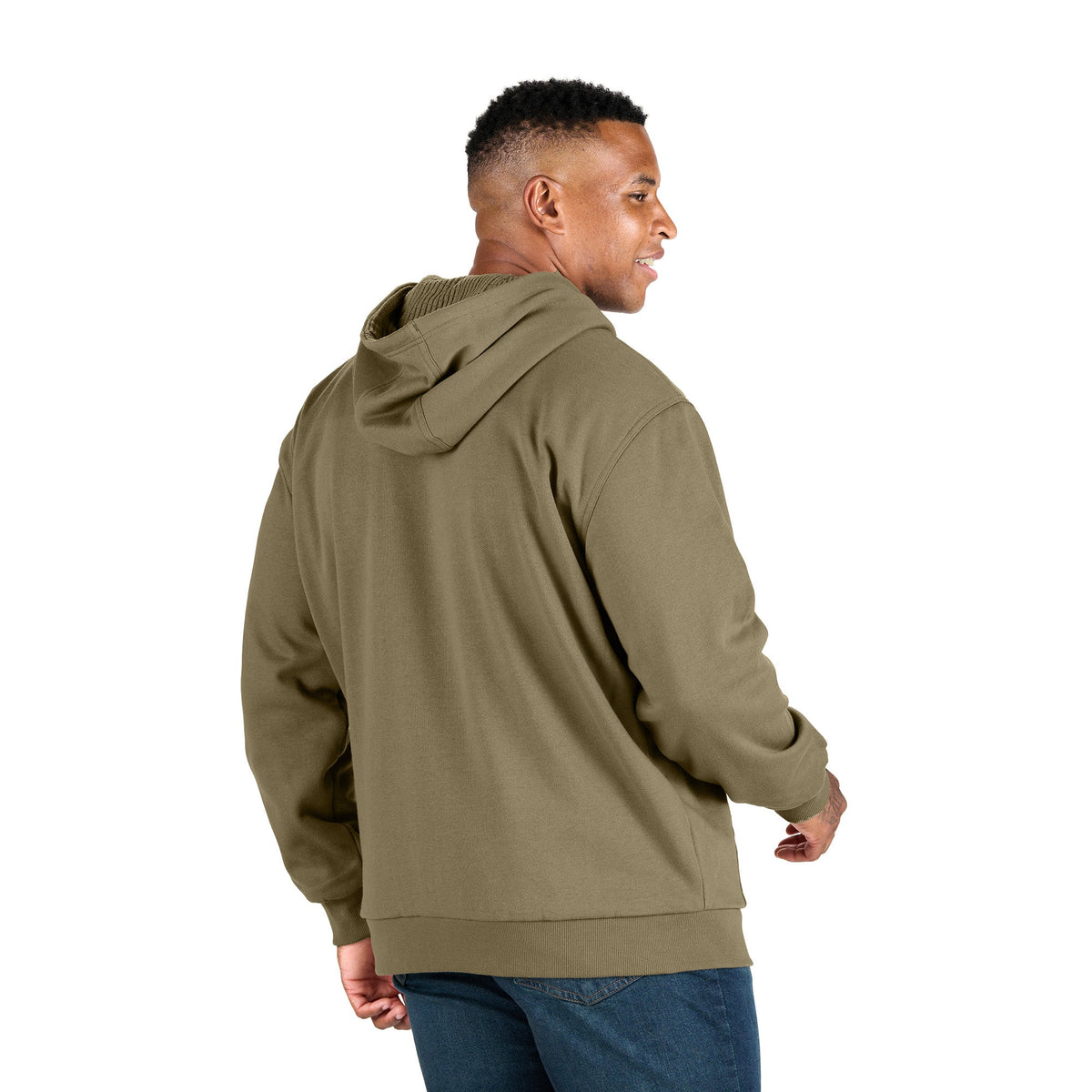 Berne Apparel Sz107 Men’s Heritage Grid Fleece-lined Full-zip Hooded Sweatshirt - Timber Green