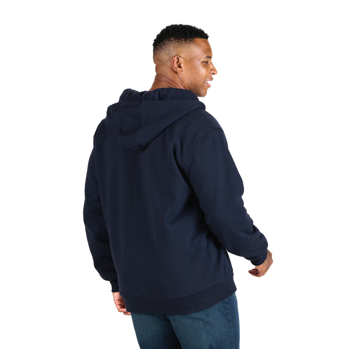 Berne Apparel Sz107 Men’s Heritage Grid Fleece-lined Full-zip Hooded Sweatshirt - Navy