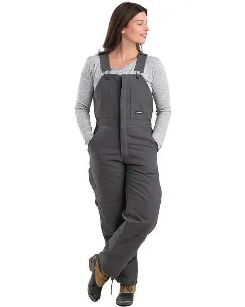 Berne Apparel Wb515 Women’s Softstone Duck Insulated Bib Overall - Titanium - Ladies s