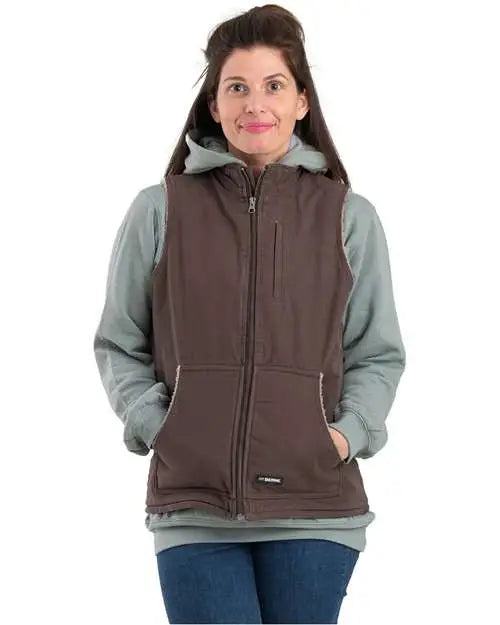 Berne Apparel Wv15 Women’s Sherpa-lined Softstone Duck Vest - Tuscan - Ladies s