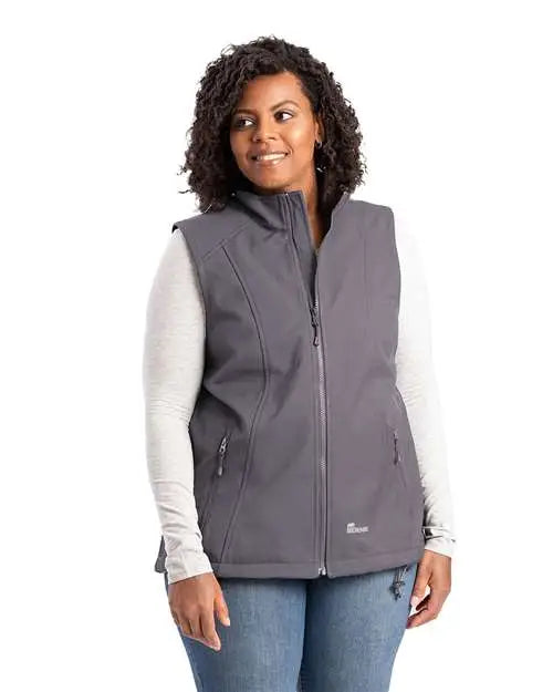 Berne Apparel Wvs303 Women’s Highland Soft Shell Vest - Gray - Ladies s