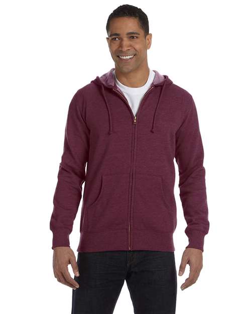 Berry Heathered Full-Zip Hooded Sweatshirt - EC5680 plain