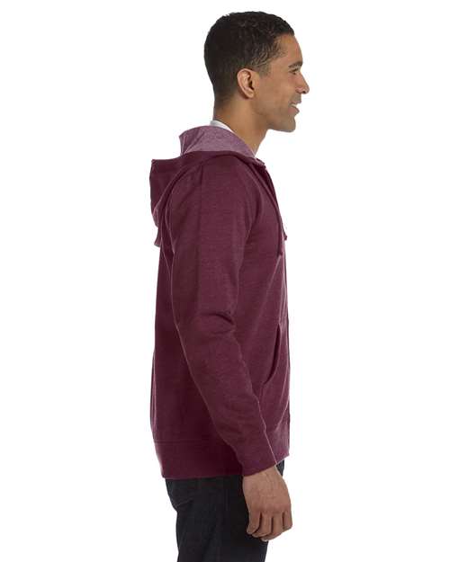 Berry Heathered Full-Zip Hooded Sweatshirt - EC5680