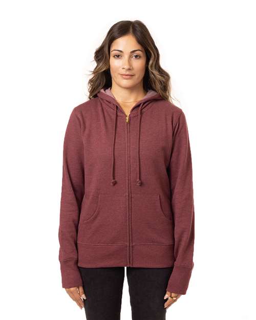 Berry Women's Heathered Full-Zip Hooded Sweatshirt - EC4580