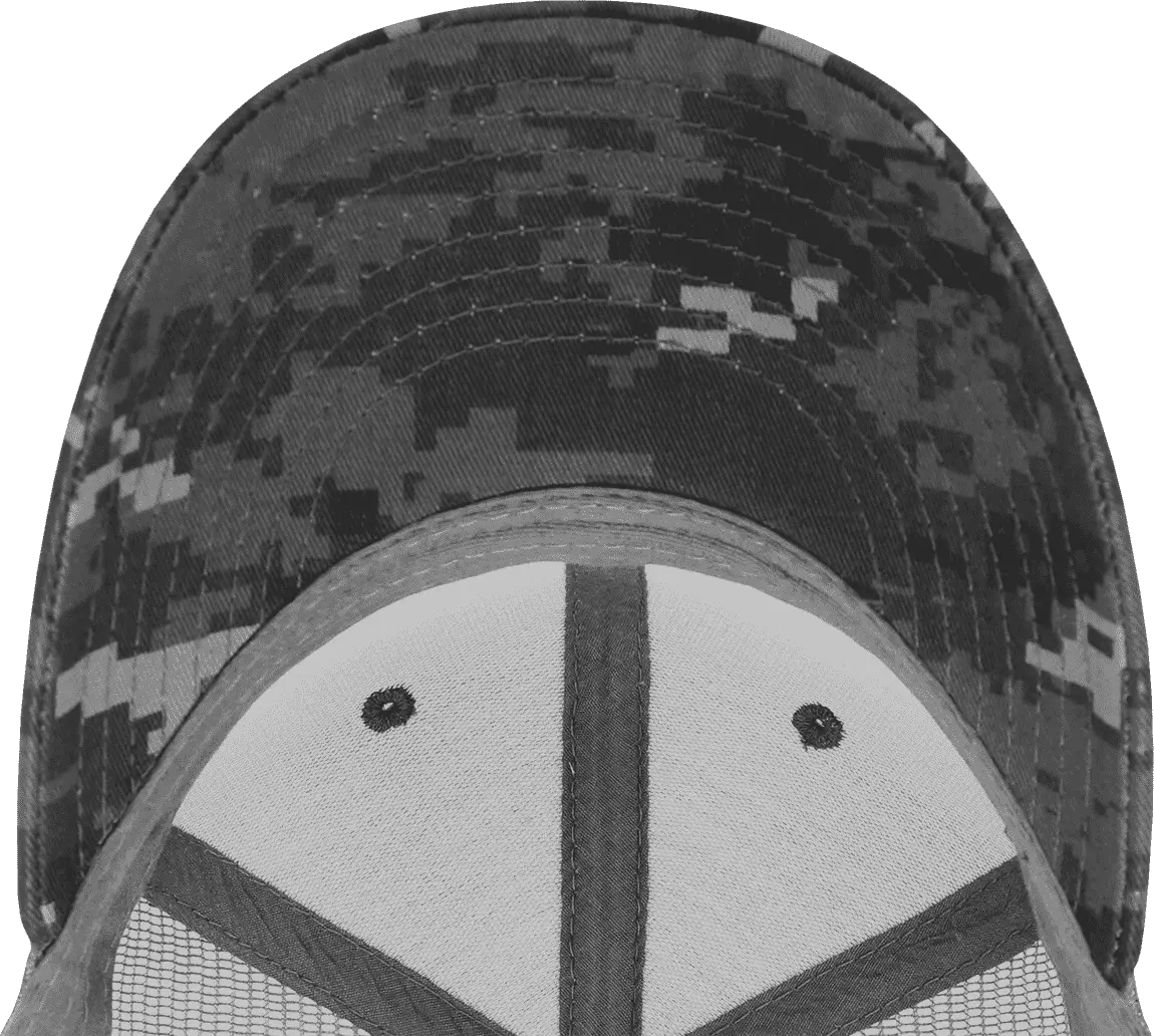 Decky 1054 Cotton Curve Bill Trucker Cap - Ntg Camo Charcoal - one Size Fits Most