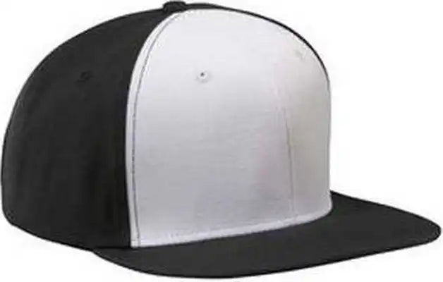 Big Accessories Ba516 Flat Bill Cap - Black White - one Size Fits Most