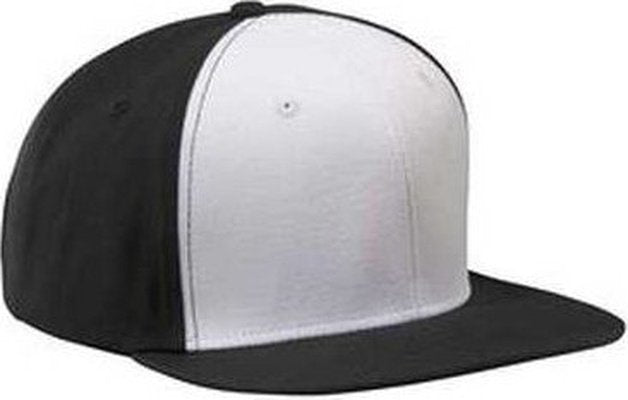 Big Accessories Ba516 Flat Bill Cap - Black White - one Size Fits Most