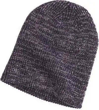 Big Accessories Ba524 Ribbed Marled Beanie - Navy Gray - one Size Fits Most