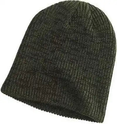 Big Accessories Ba524 Ribbed Marled Beanie - Olive Black - one Size Fits Most