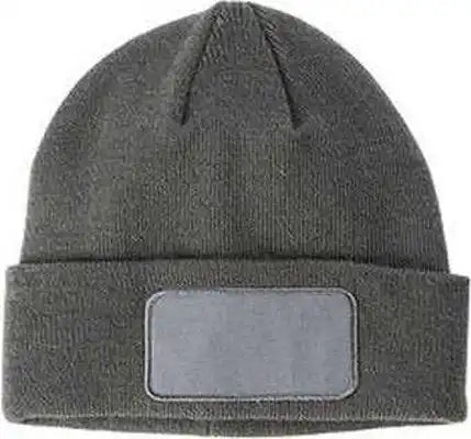 Big Accessories Ba527 Patch Beanie Gray / one Size Fits Most