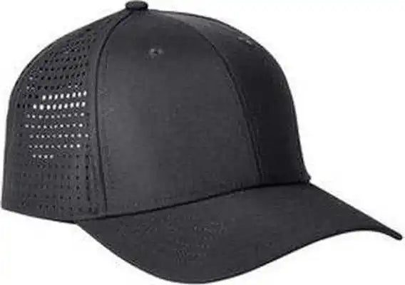Big Accessories Ba537 Performance Perforated Cap Black / one Size Fits Most
